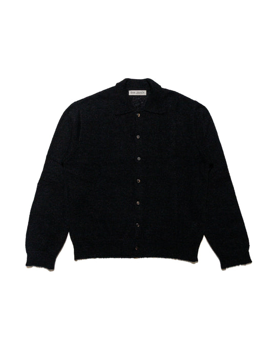 lost & found Our Legacy Our Legacy Evening Polo Black Fuzzy Alpaca