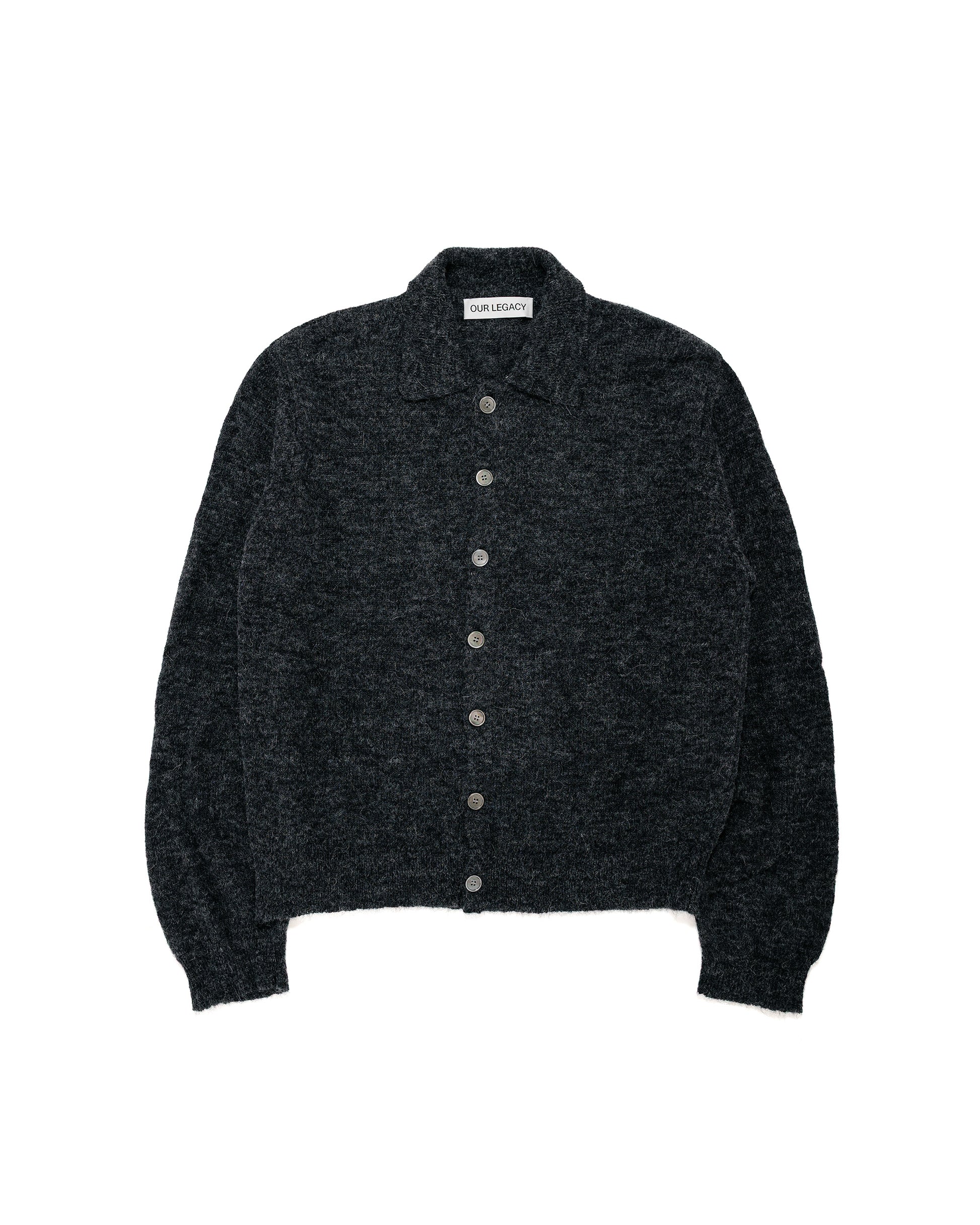 Our Legacy Evening Polo Charcoal Melange Fuzzy Alpaca