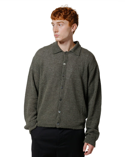 lost & found Our Legacy Our Legacy Evening Polo Moss Green Fuzzy Alpaca
