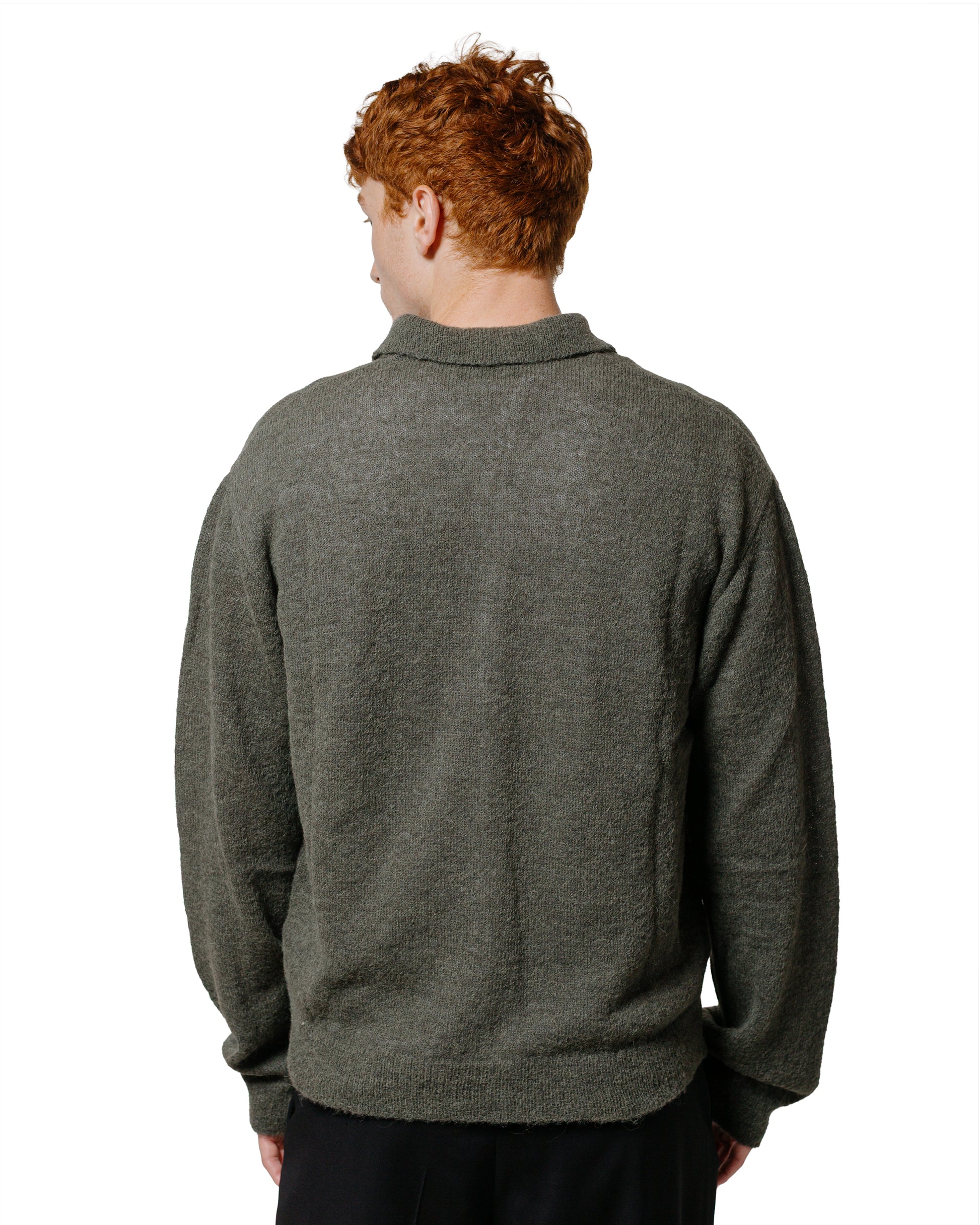 lost & found Our Legacy Our Legacy Evening Polo Moss Green Fuzzy Alpaca