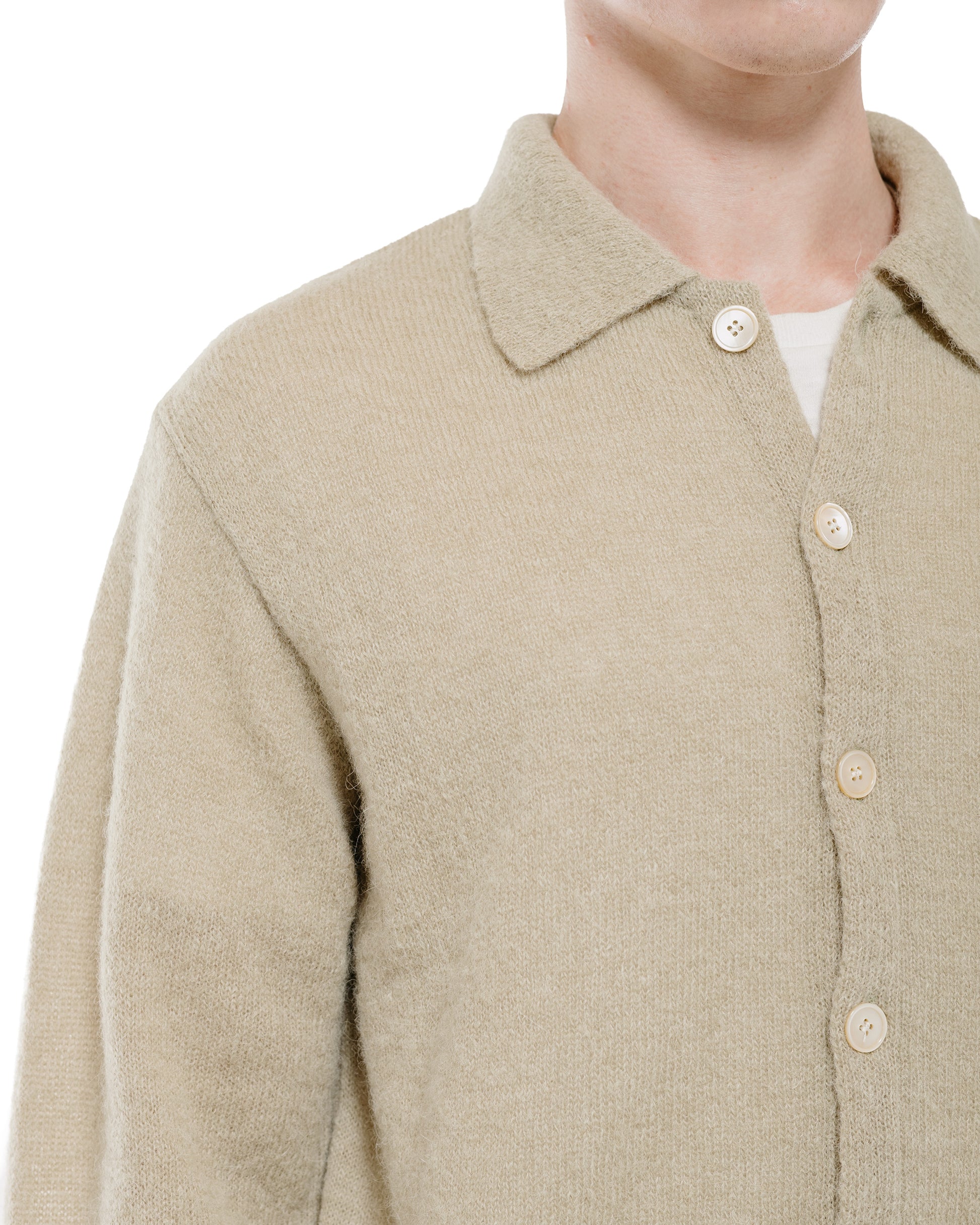 Our Legacy Evening Polo Soft Sage Fuzzy Alpaca