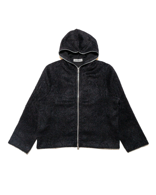 lost & found Our Legacy Our Legacy Full Zip Hood Black Hairy Wool
