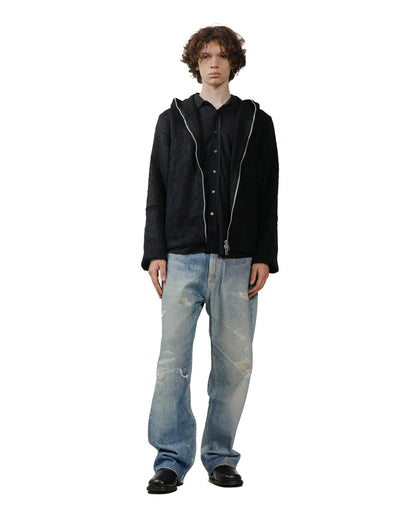 lost & found Our Legacy Our Legacy Full Zip Hood Black Hairy Wool