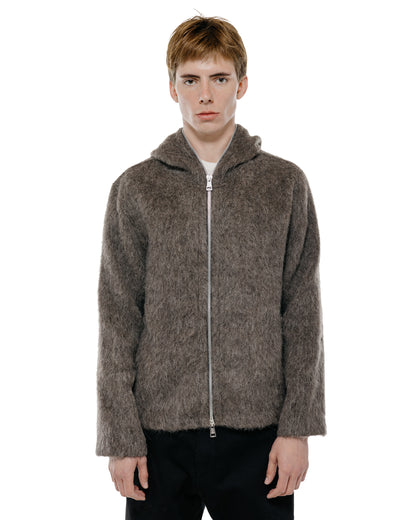 Our Legacy Full Zip Hood Mole Grey Hairy Wool