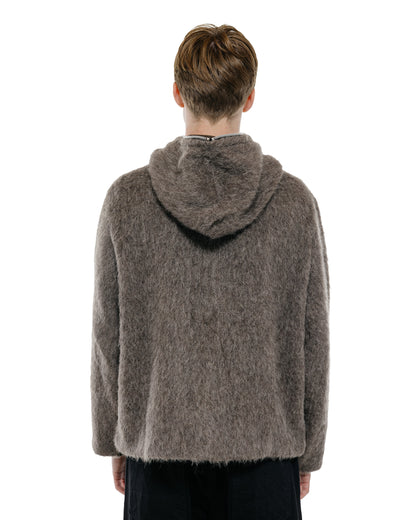 Our Legacy Full Zip Hood Mole Grey Hairy Wool