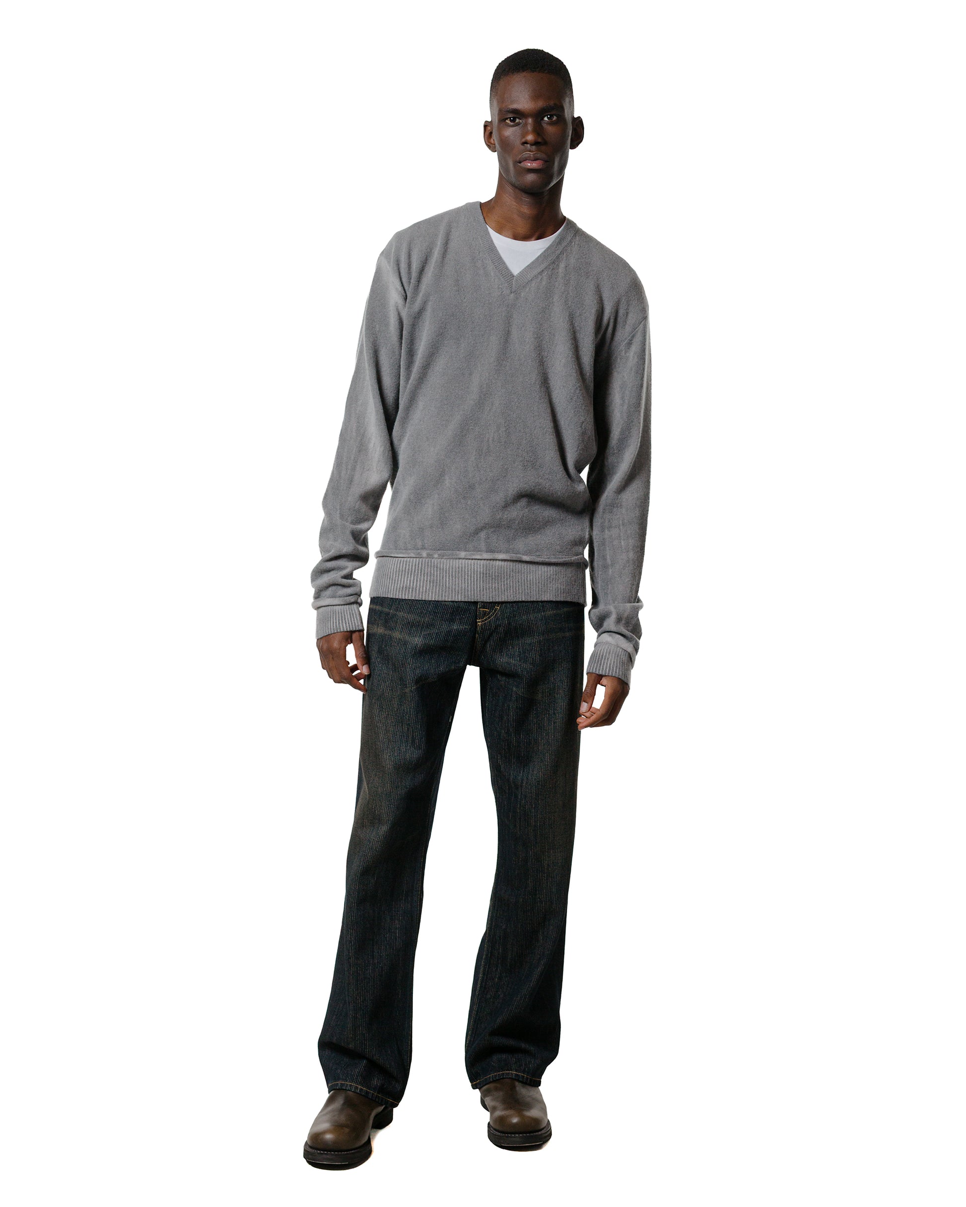 lost & found Our Legacy Our Legacy Parallel V-Neck Grey Spray Dye Cherub Wool