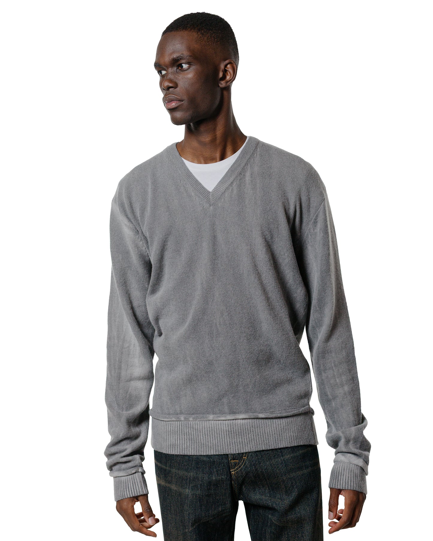 lost & found Our Legacy Our Legacy Parallel V-Neck Grey Spray Dye Cherub Wool