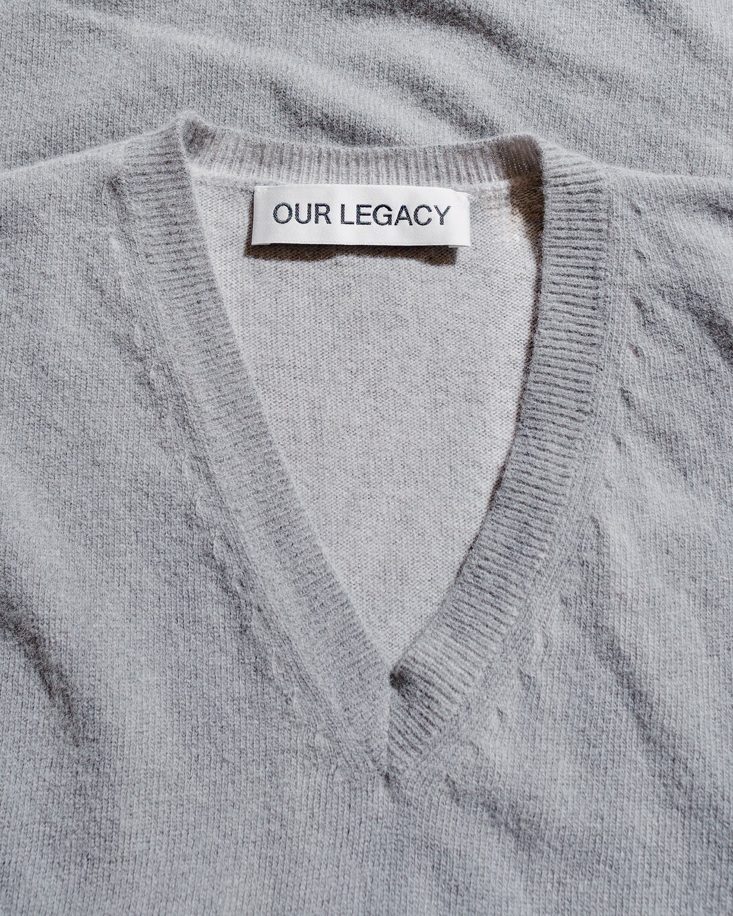 lost & found Our Legacy Our Legacy Parallel V-Neck Grey Spray Dye Cherub Wool