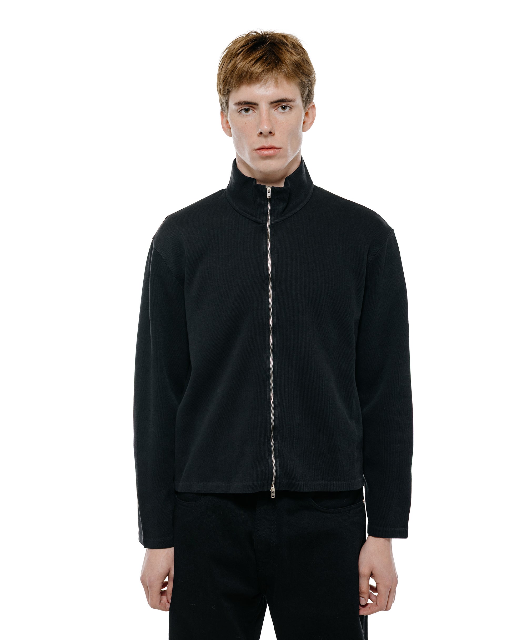 Our Legacy Shrunken Full Zip Black Athletic Rib