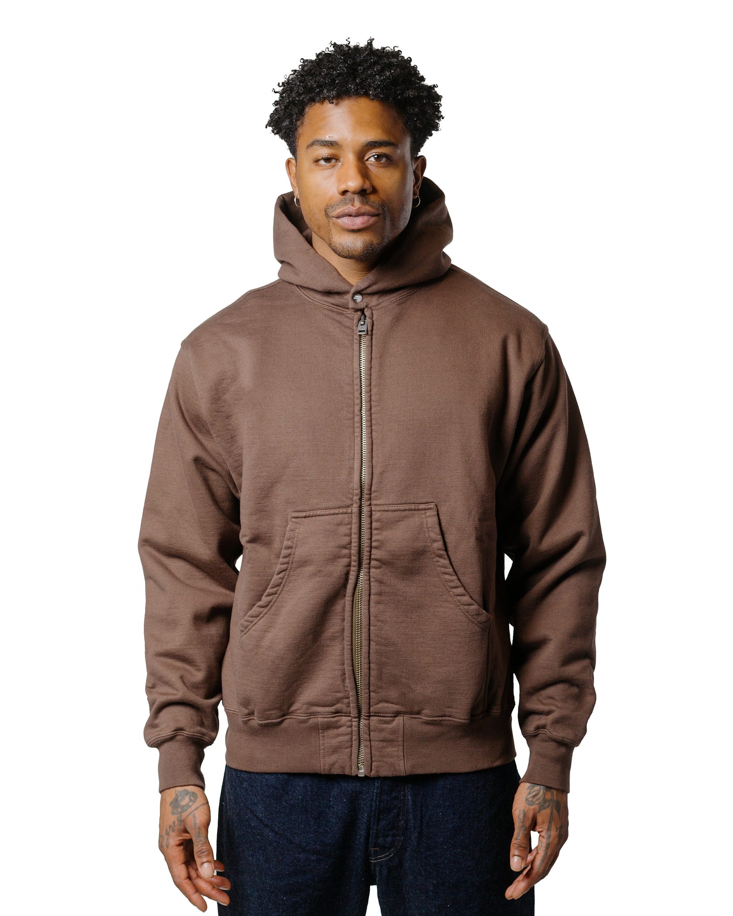 lost & found Phigvel Phigvel Athletic Full Zip Hoodie Stone Brown