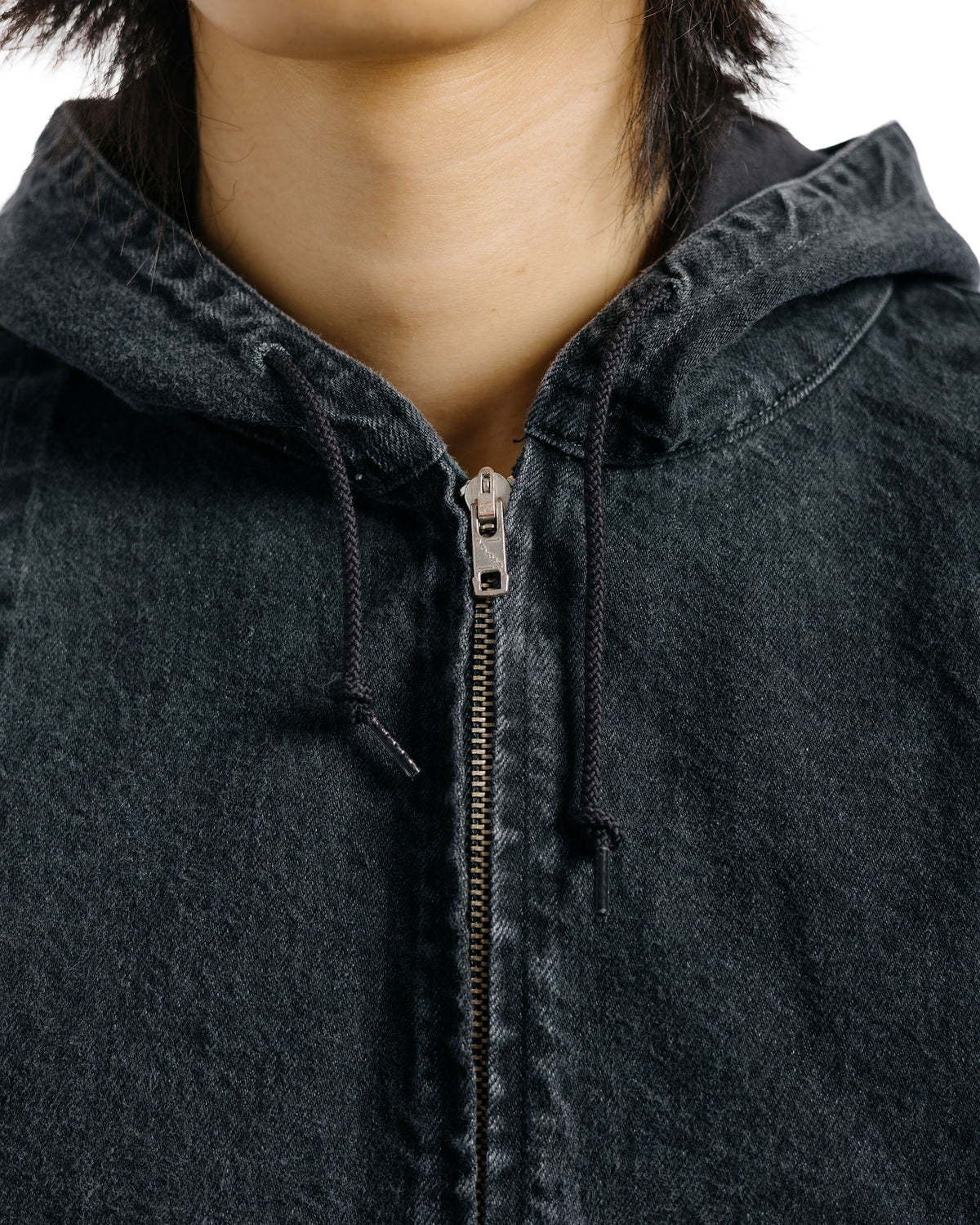 lost & found Phigvel Phigvel Lady White Co. Hooded Denim Blouson Faded Black Hand Fade