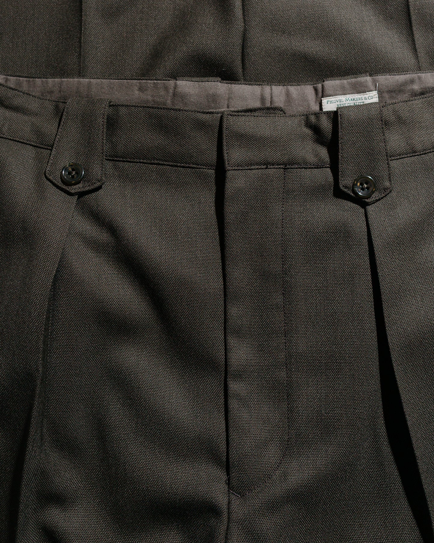lost & found Phigvel Phigvel Hopsack Safari Trousers Forest