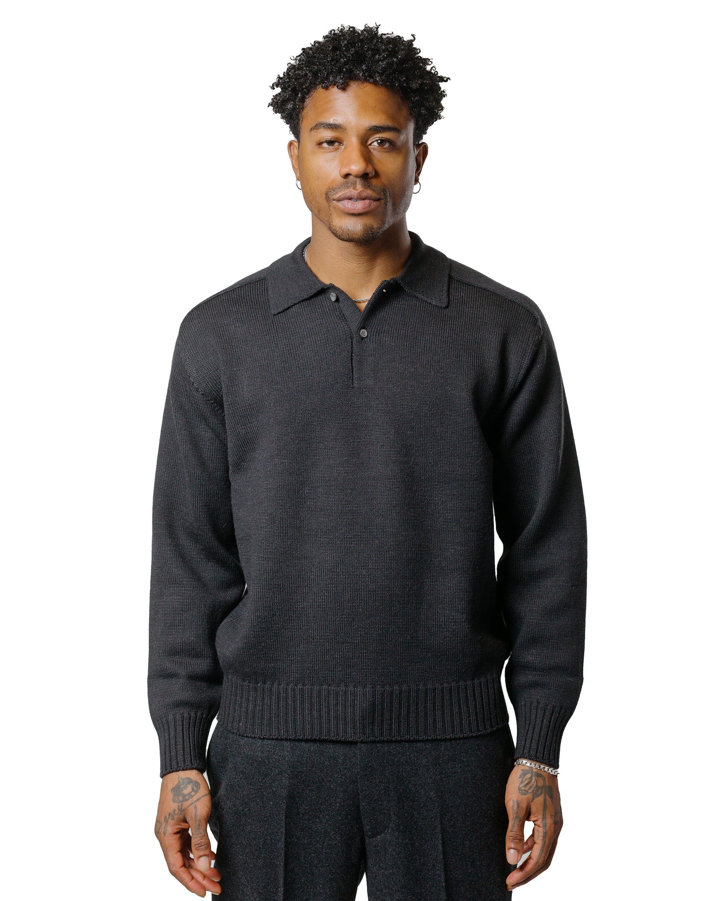 lost & found Phigvel Phigvel Knit Polo Graphite