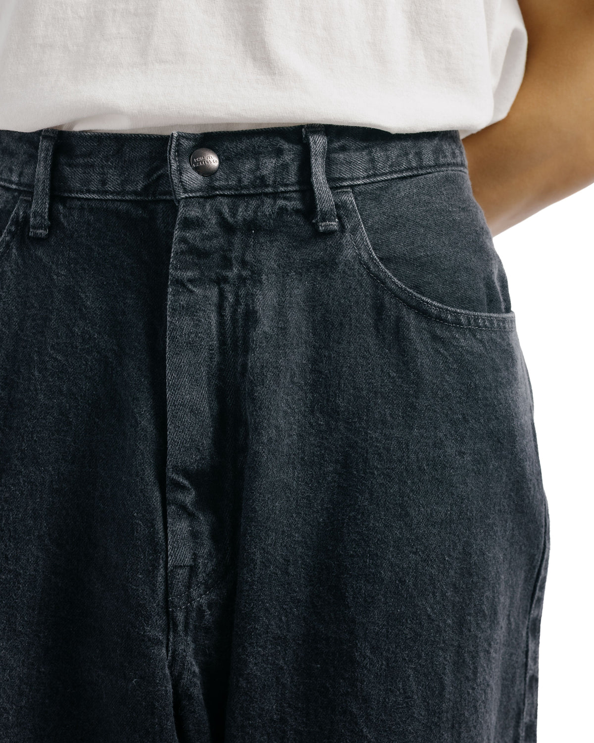 Phigvel Lady White Co. Classic Jeans Wide Faded Black Hand Fade