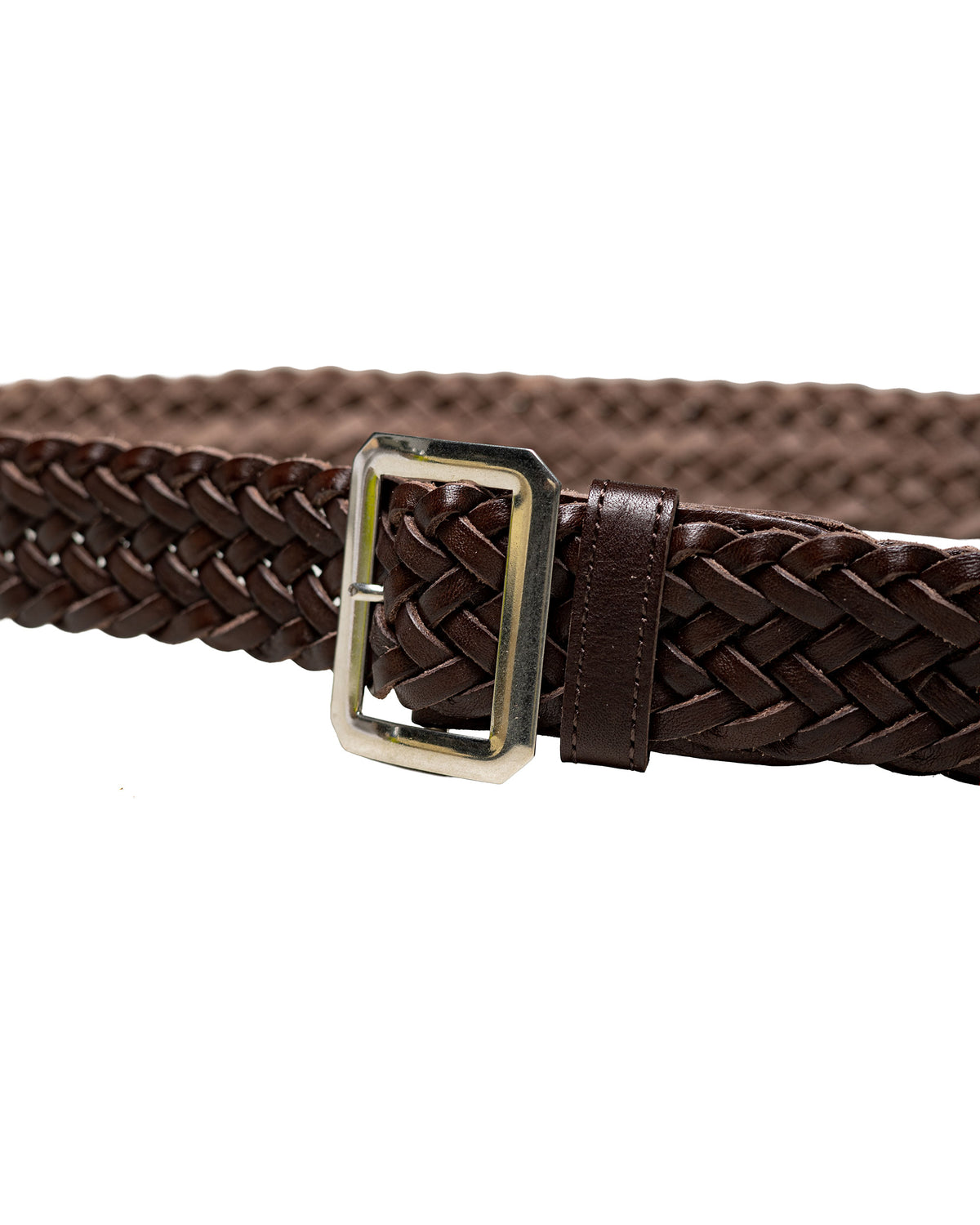 Phigvel Leather Mesh Belt Brown