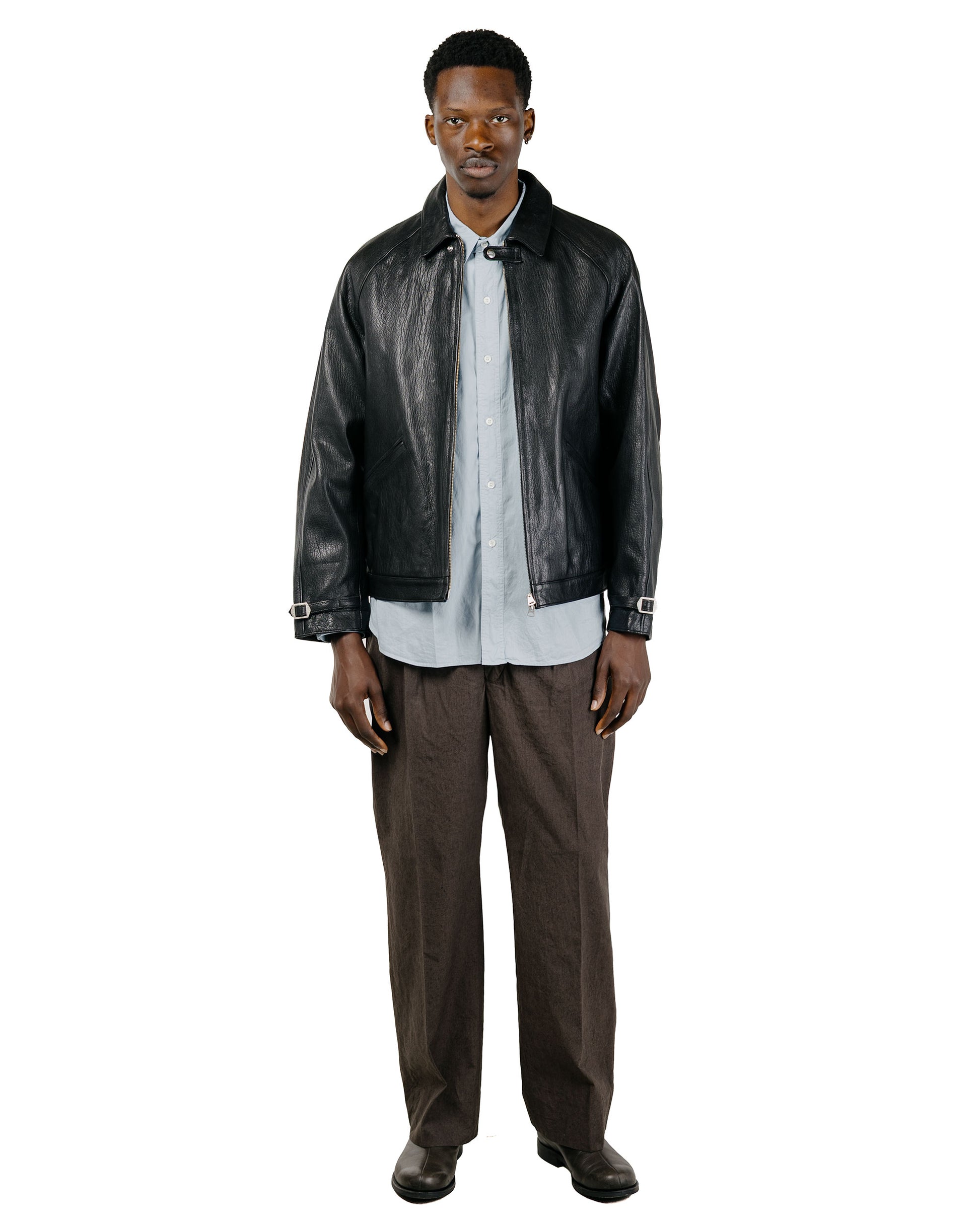 Phigvel Lost & Found Leather Zip Blouson Black(Smooth)