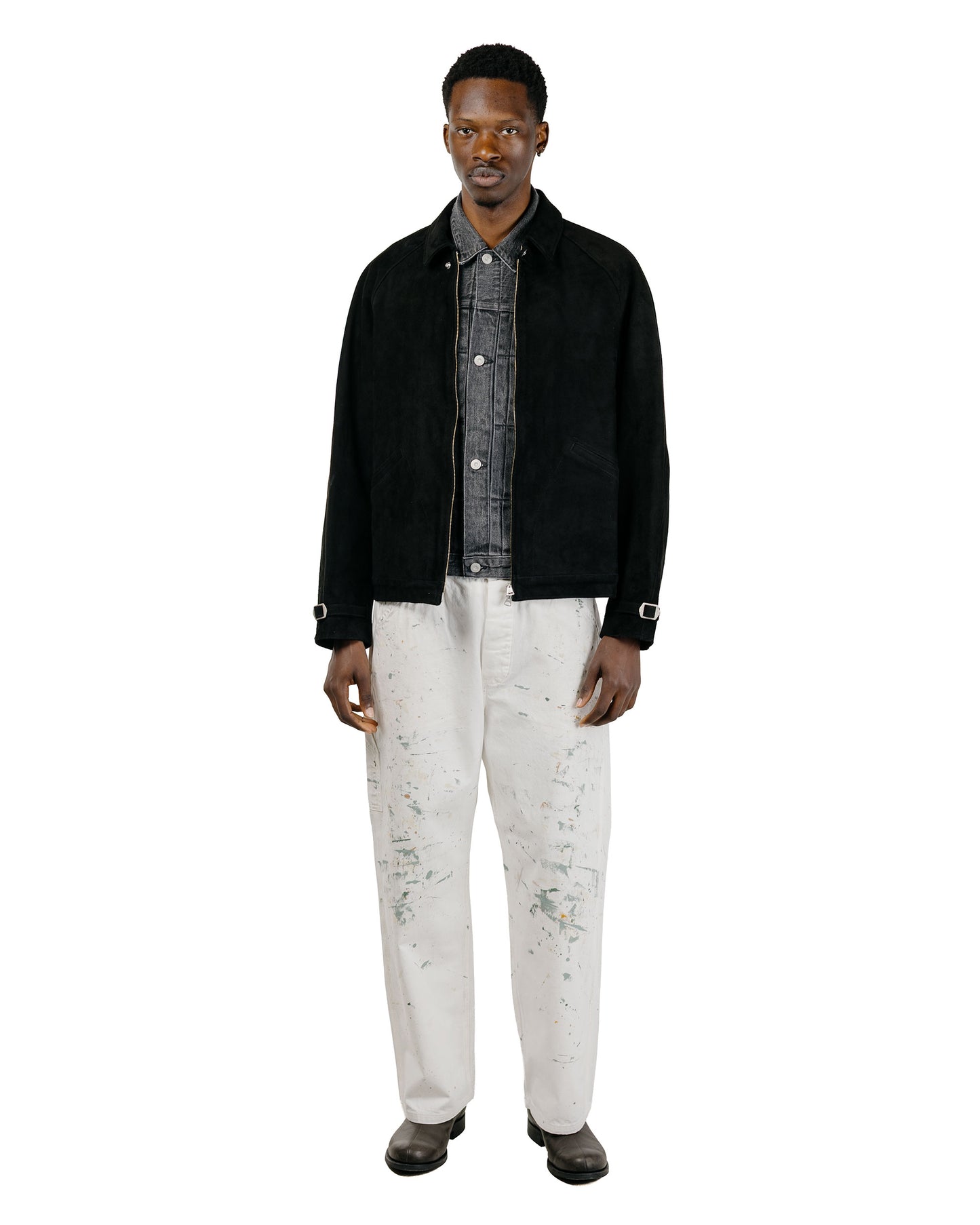 Phigvel Lost & Found Leather Zip Blouson Black(Suede)