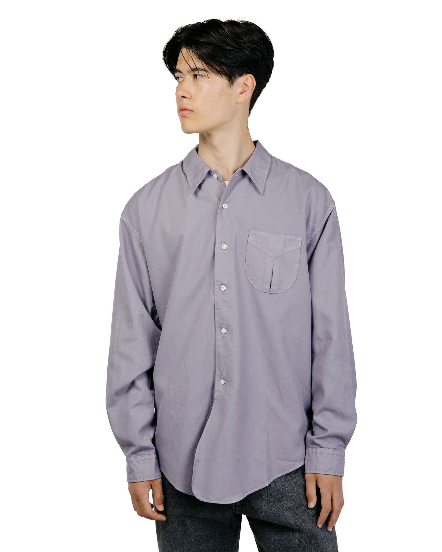 Phigvel Oxford Long Dress Shirt French Purple
