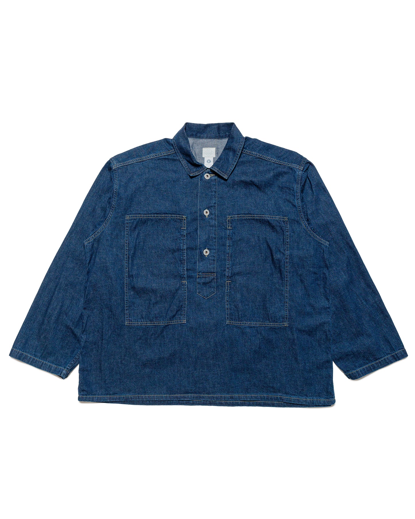 lost & found Post O'Alls Post O'Alls ARMY Shirt Blue Denim w/OD Yellow Stitch Indigo