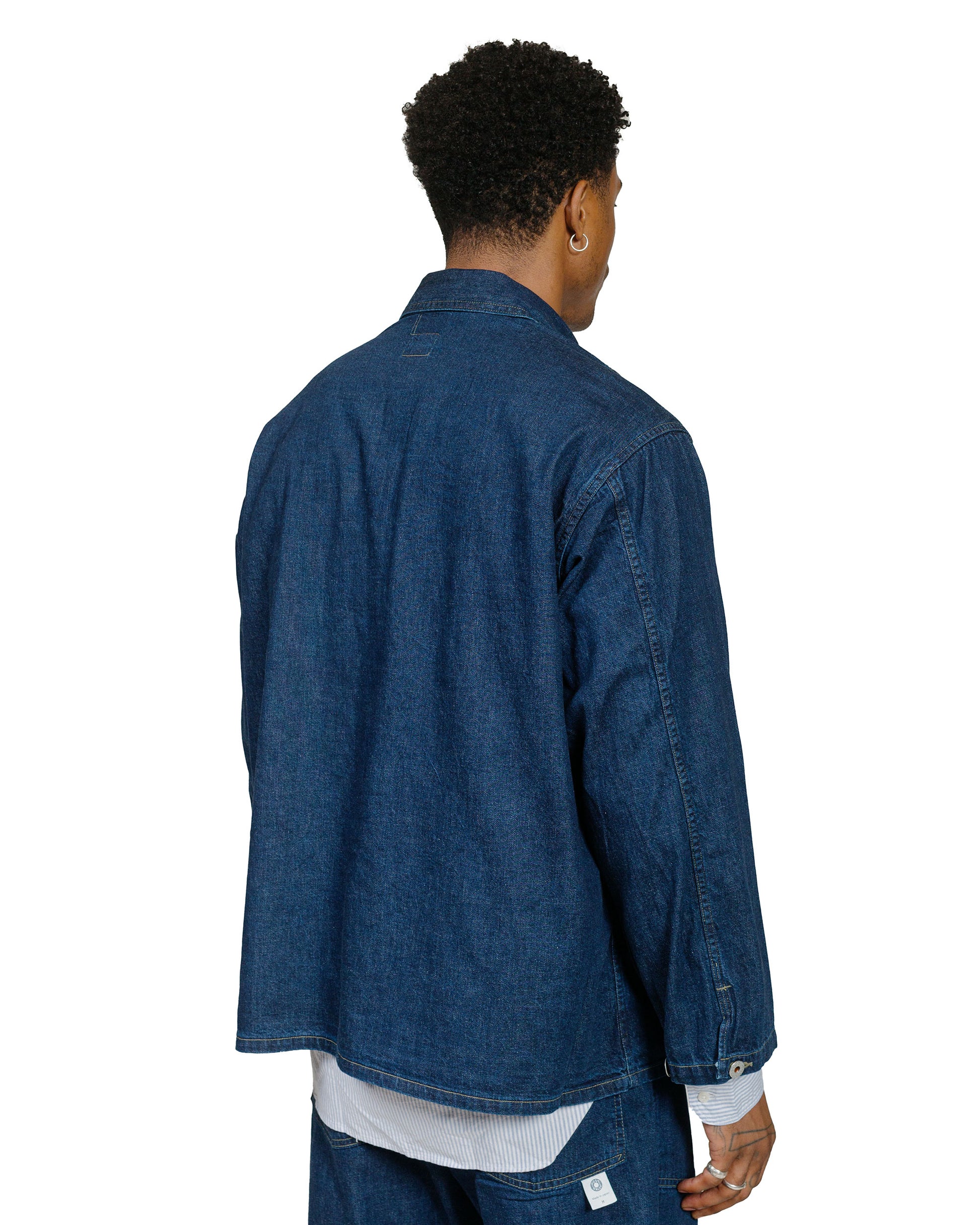 lost & found Post O'Alls Post O'Alls ARMY Shirt Blue Denim w/OD Yellow Stitch Indigo