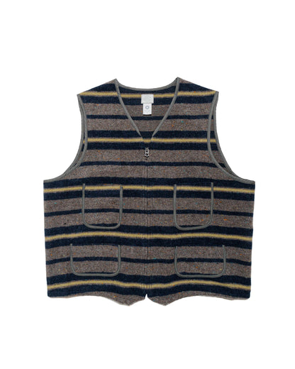 lost & found Post O'Alls Post O'Alls Fleece Vest Trashed Wool Navy Stripe