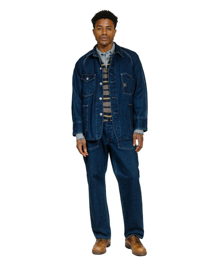 lost & found Post O'Alls Post O'Alls Fleece Vest Trashed Wool Navy Stripe
