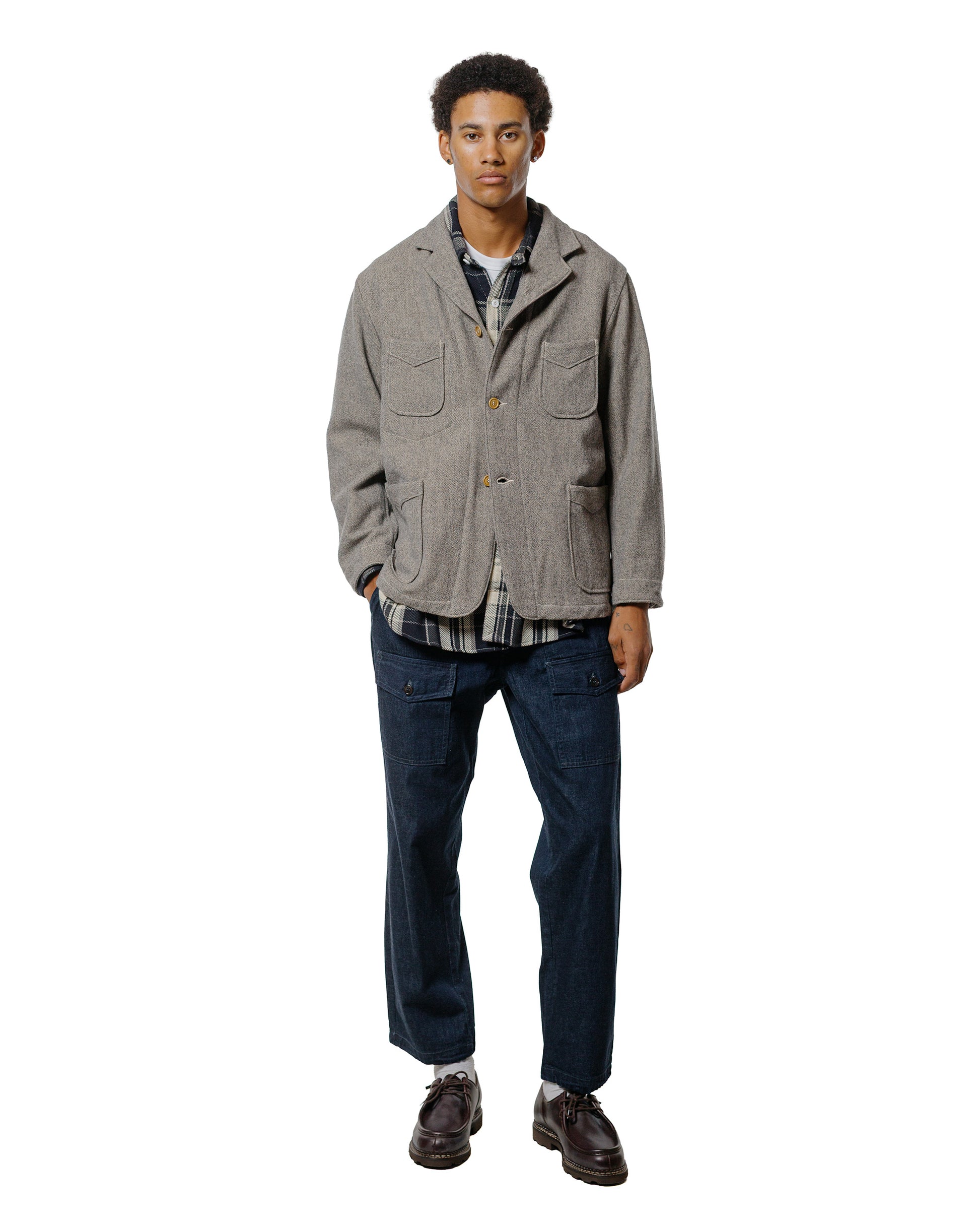 lost & found Post O'Alls Post O'Alls St. Louis Cotton Flannel Plaid Grey