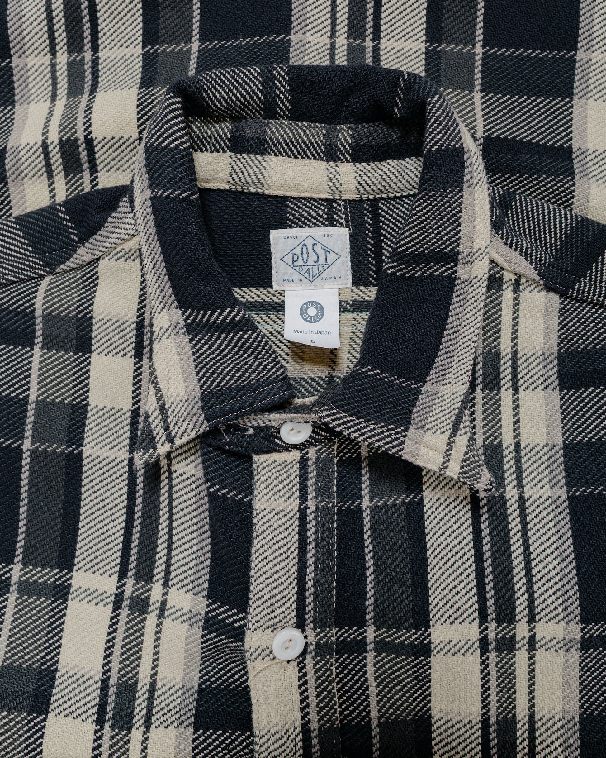 lost & found Post O'Alls Post O'Alls St. Louis Cotton Flannel Plaid Grey