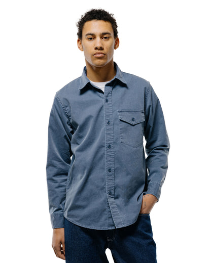 lost & found Randy's Garments Randy's Garments 1-Pocket Work Shirt Blue 7oz Stone Washed Cotton Cadet Cloth