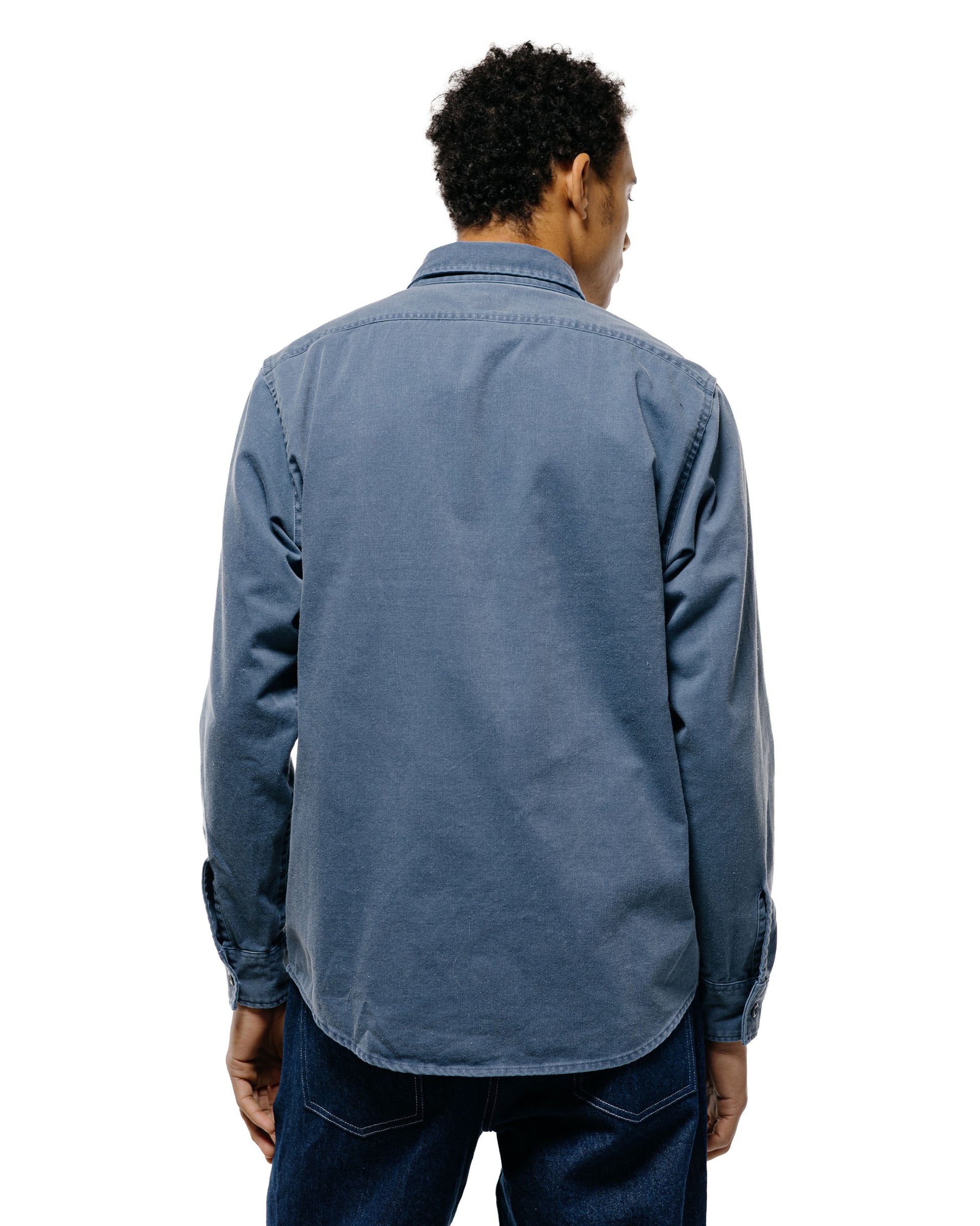 lost & found Randy's Garments Randy's Garments 1-Pocket Work Shirt Blue 7oz Stone Washed Cotton Cadet Cloth