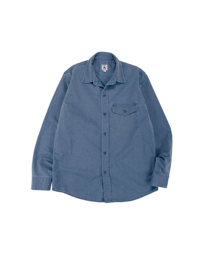 lost & found Randy's Garments Randy's Garments 1-Pocket Work Shirt Blue 7oz Stone Washed Cotton Cadet Cloth