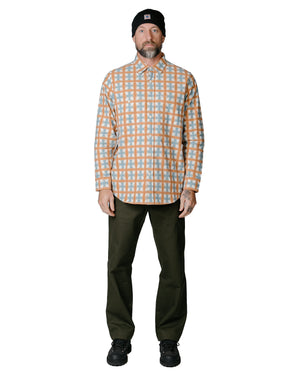 Randy's Garments 3-Pocket Work Shirt Brushed Poplin Stencil Plaid Natural model full