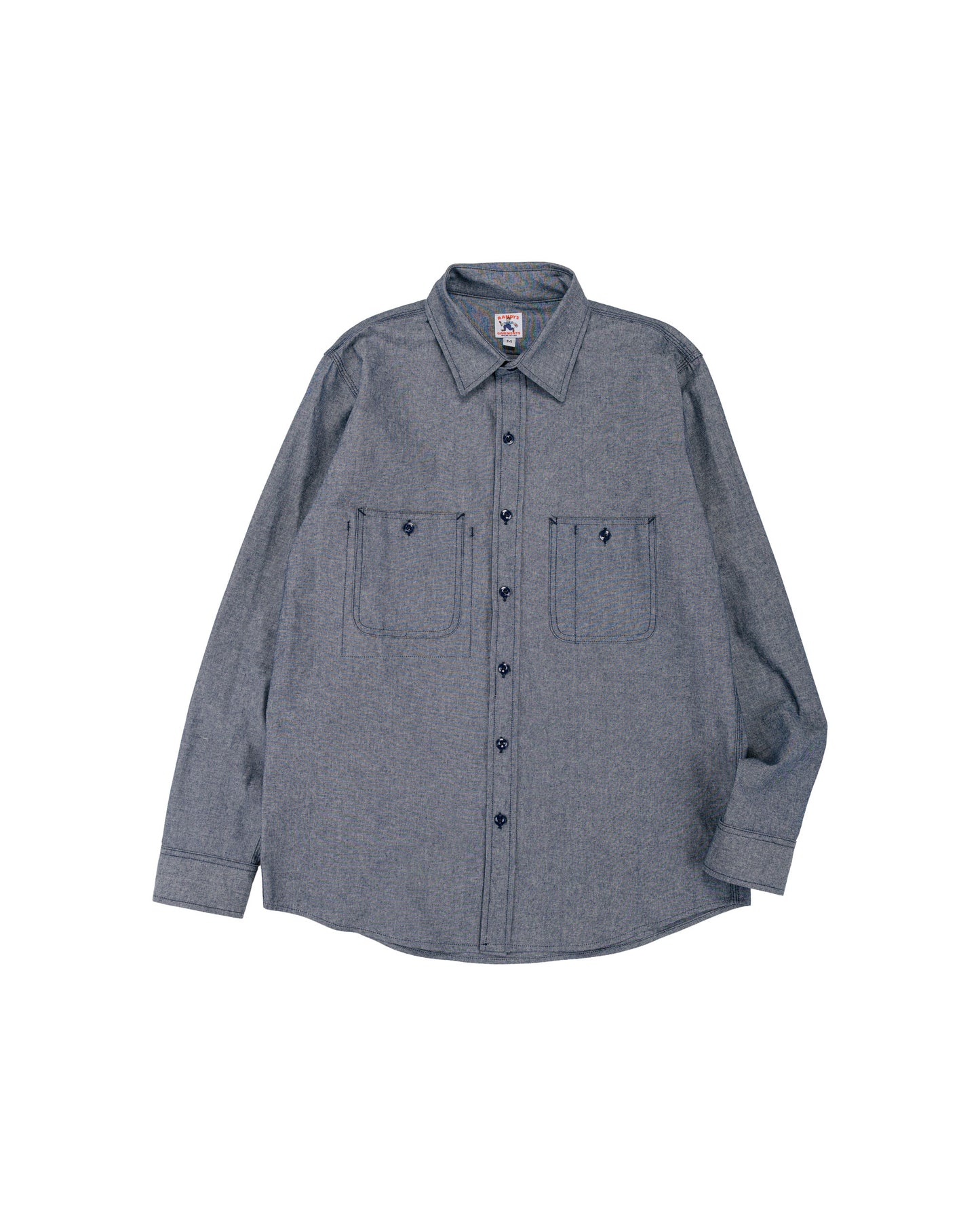 lost & found Randy's Garments Randy's Garments 3-Pocket Work Shirt Cotton Washed Chambray Indigo