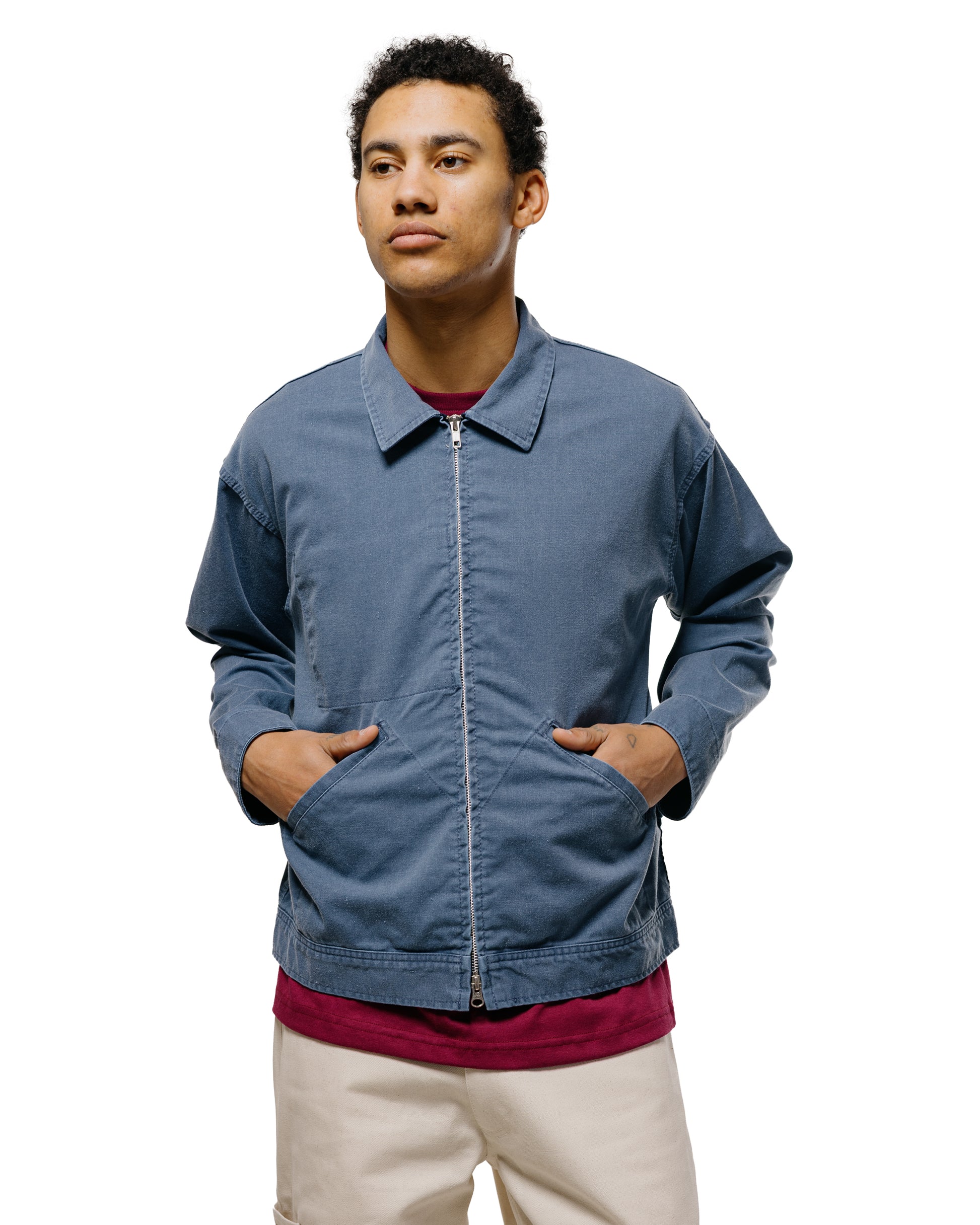 lost & found Randy's Garments Randy's Garments Mechanic's Jacket Blue 7oz Stone Washed Cotton Cadet Cloth