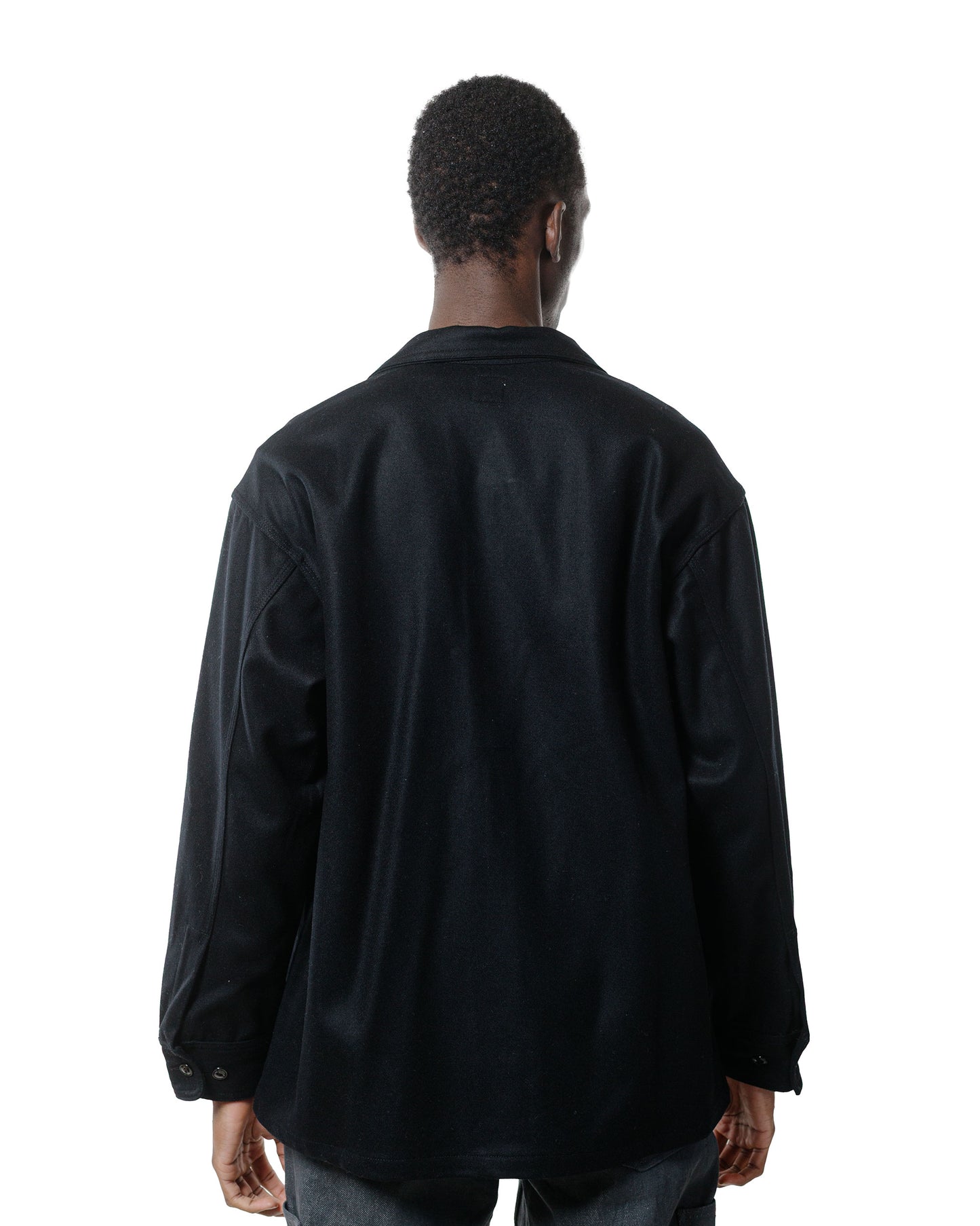 lost & found Randy's Garments Randy's Garments Over Shirt Black Heavy Melton Wool