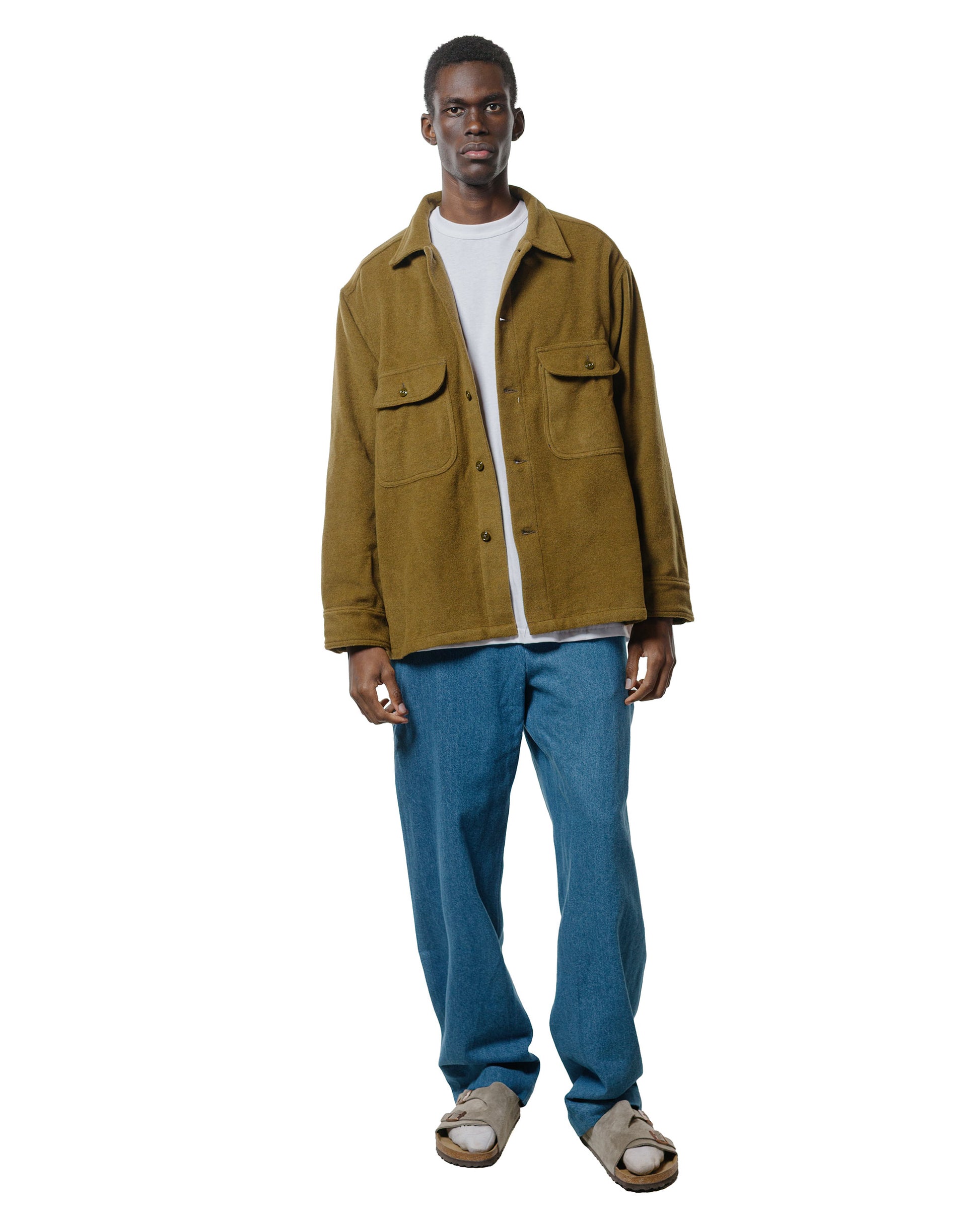 lost & found Randy's Garments Randy's Garments Over Shirt Olive Drab Heavy Triblend Brushed Wool