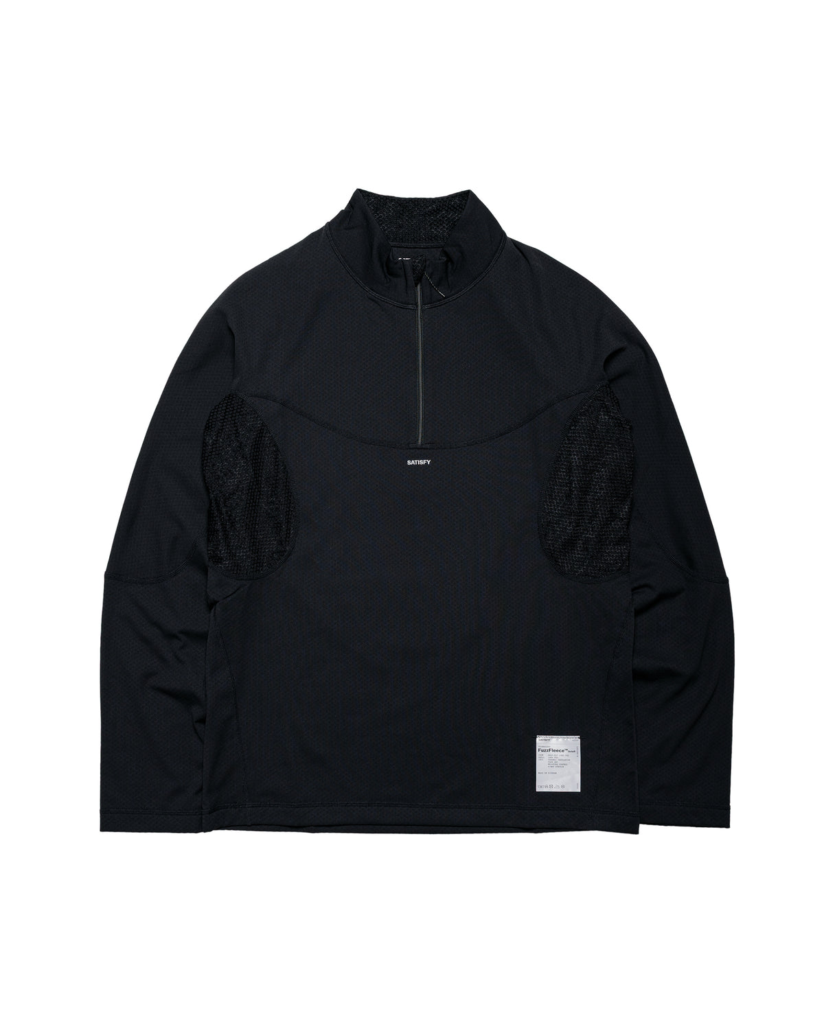 SATISFY FuzzFleece Octa Half-Zip Long Tee Black SA