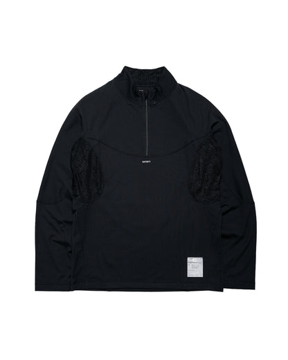 SATISFY FuzzFleece Octa Half-Zip Long Tee Black SA