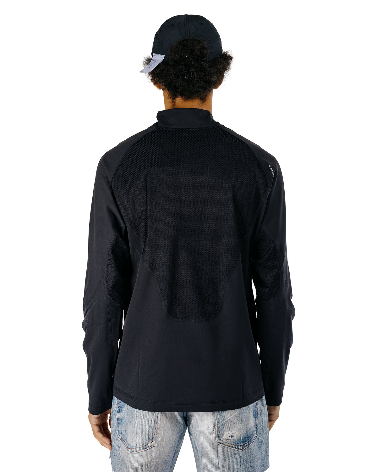 SATISFY FuzzFleece Octa Half-Zip Long Tee Black SA