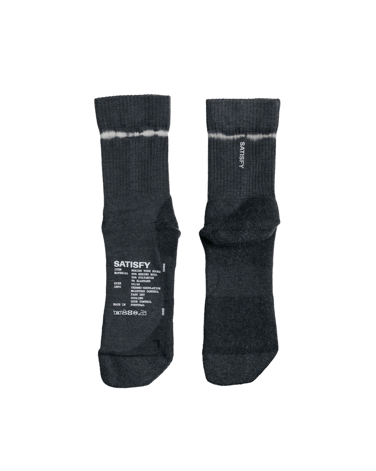 SATISFY Merino Nylon Tube Socks Black Tie Dye