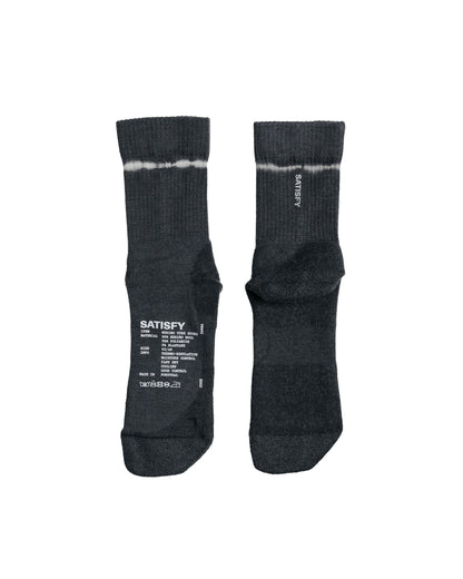 SATISFY Merino Nylon Tube Socks Black Tie Dye