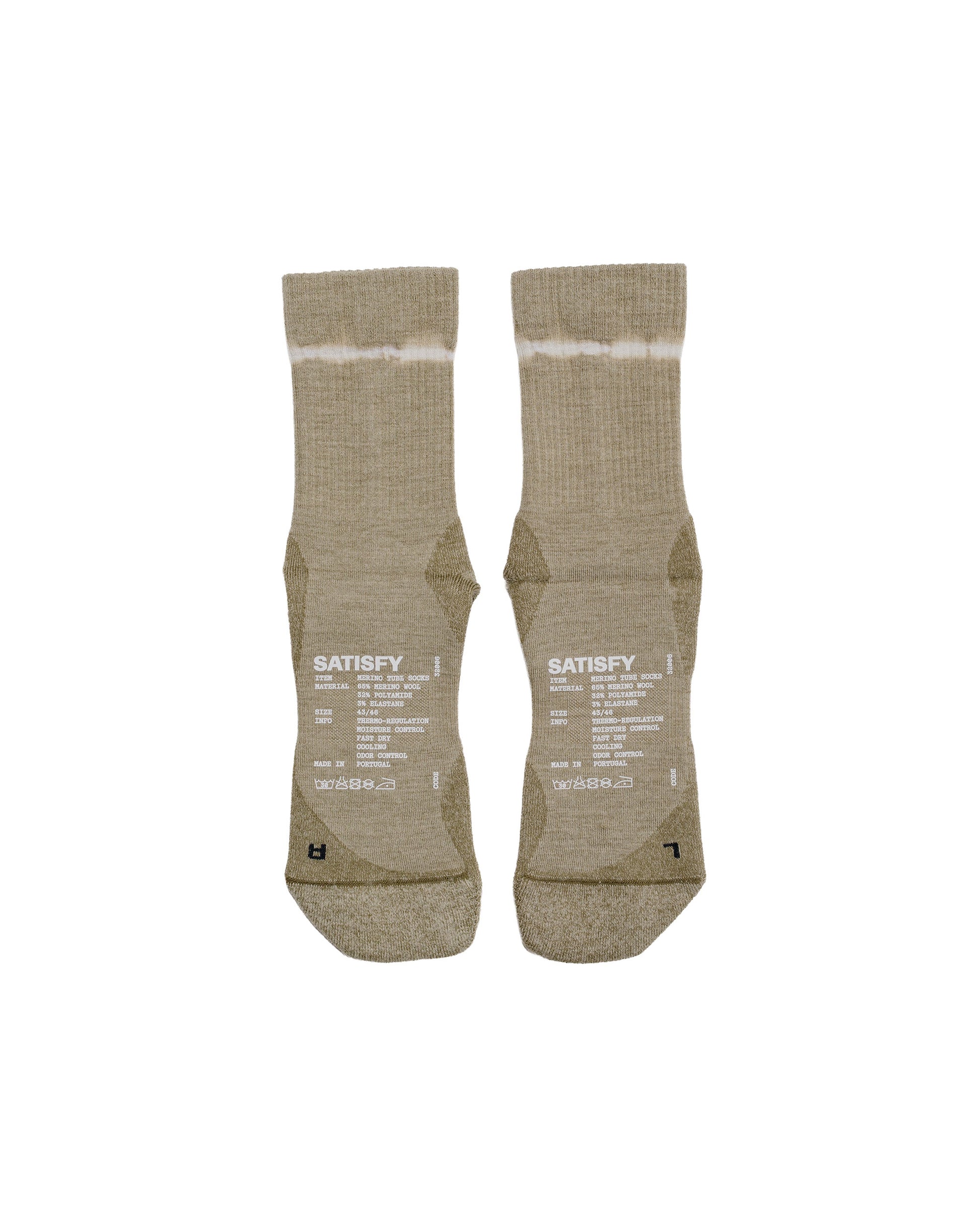 lost & found SATISFY SATISFY Merino Nylon Tube Socks Tie Dye Covert Green