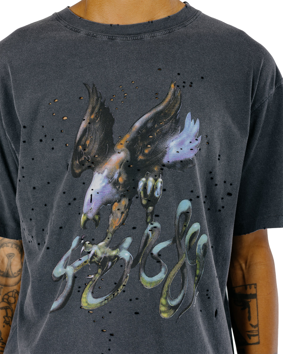 SATISFY MothTech T-Shirt Aged Black Eagle