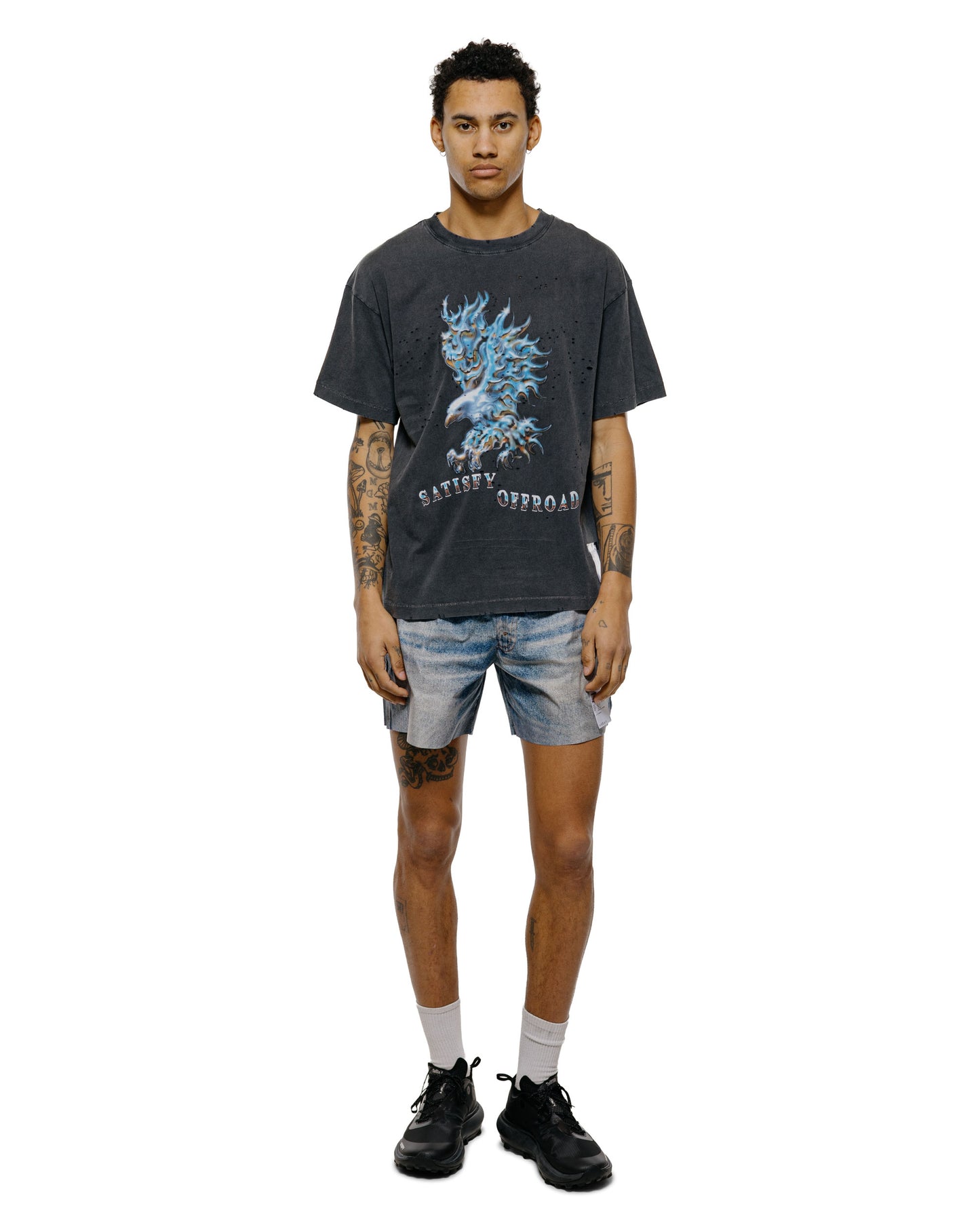 lost & found SATISFY SATISFY MothTech T-Shirt Aged Black LG4