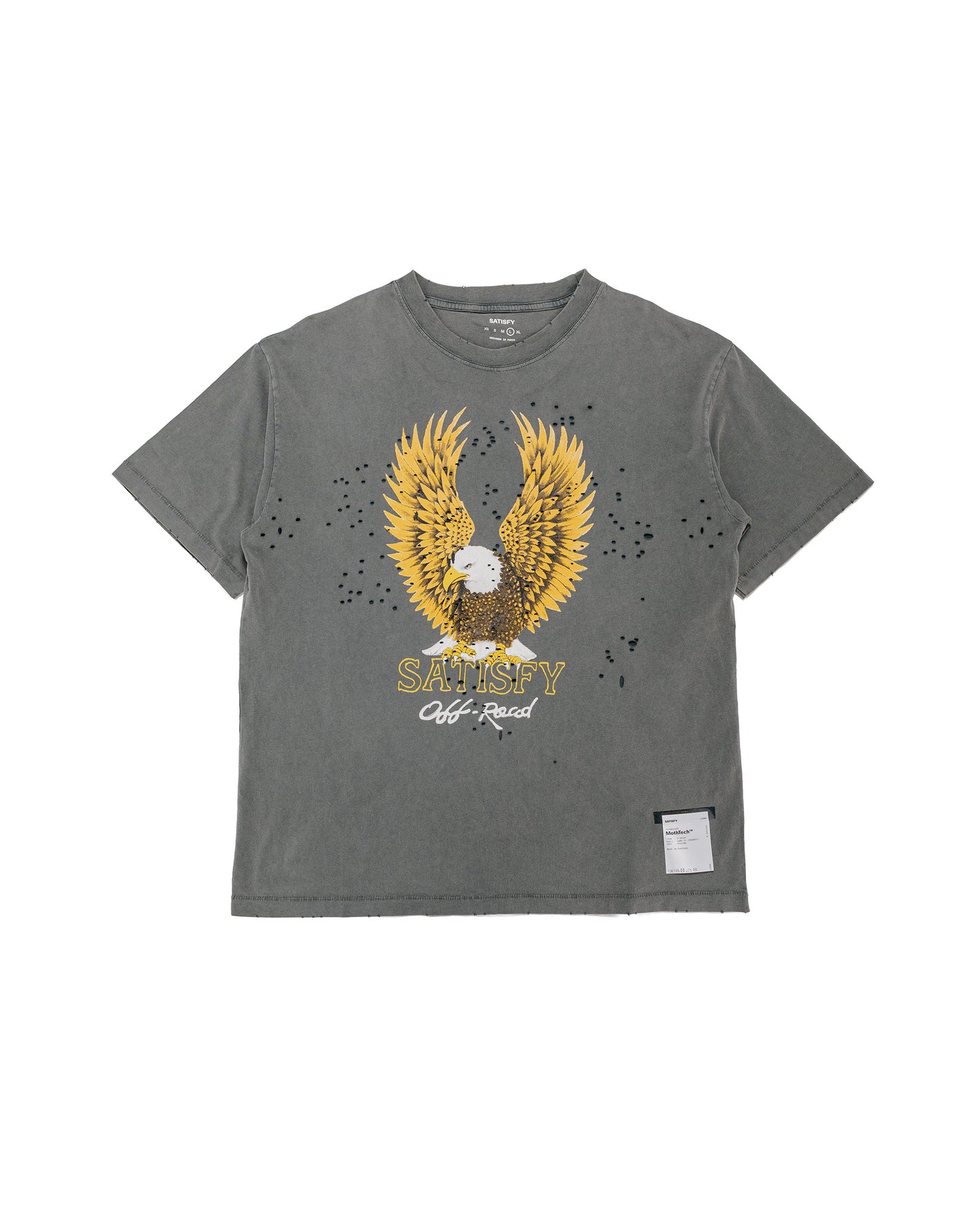 SATISFY MothTech T-Shirt Eagle Off Road Faded Black
