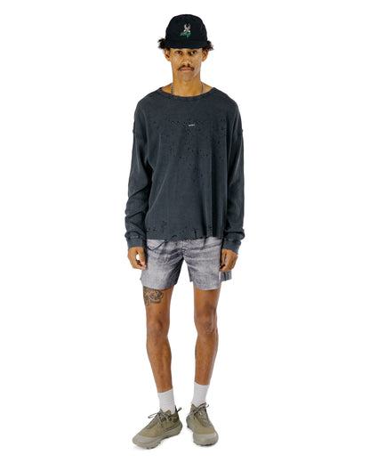 SATISFY Mothtech Waffle Long Tee Aged Black SA