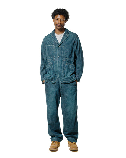 lost & found Sage de Cret Sage de Cret 11oz. Cotton/Linen Denim Coverall Jacket Navy