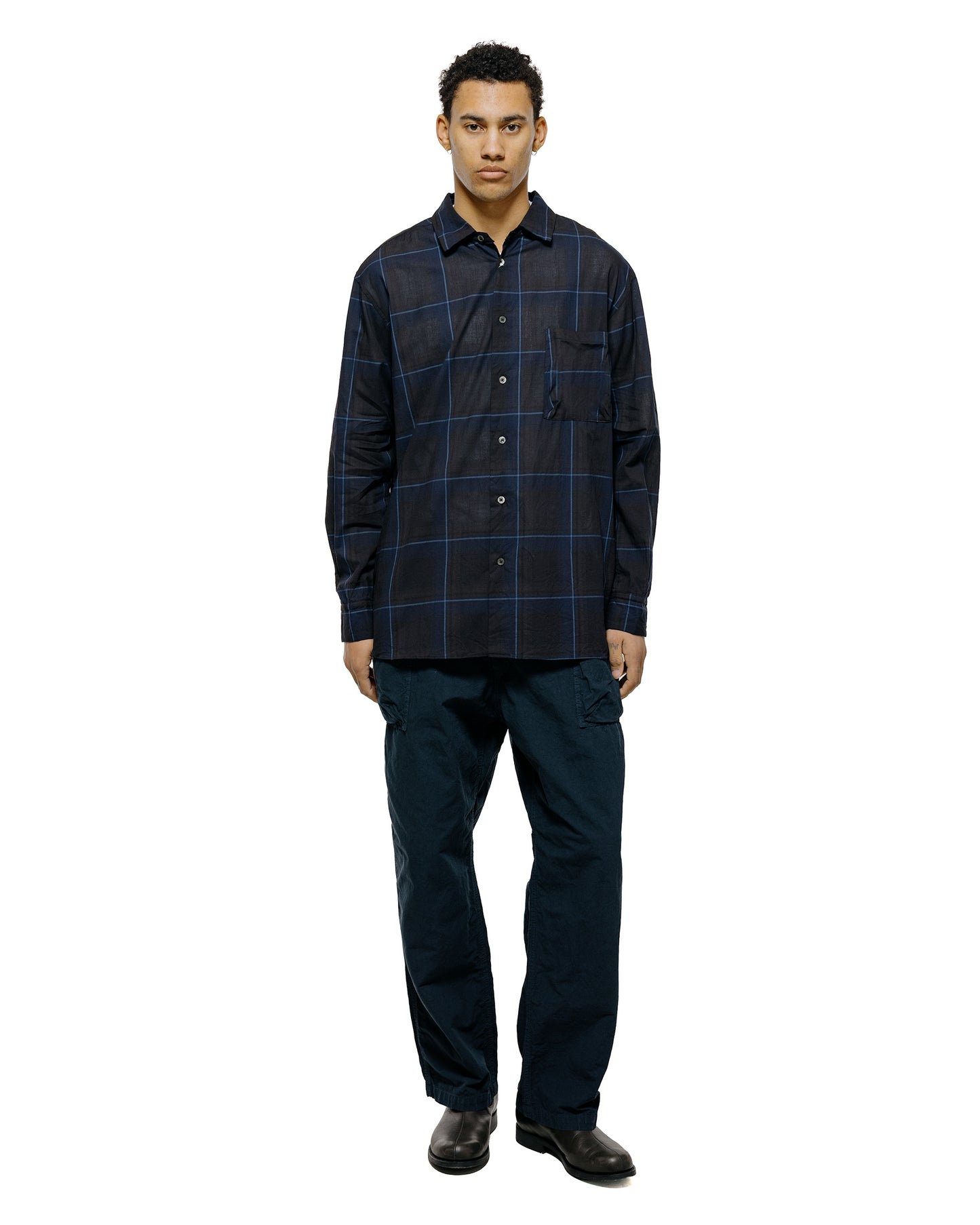 lost & found Sage de Cret Sage de Cret CO/HEMP High Density Wide Work Pants Navy