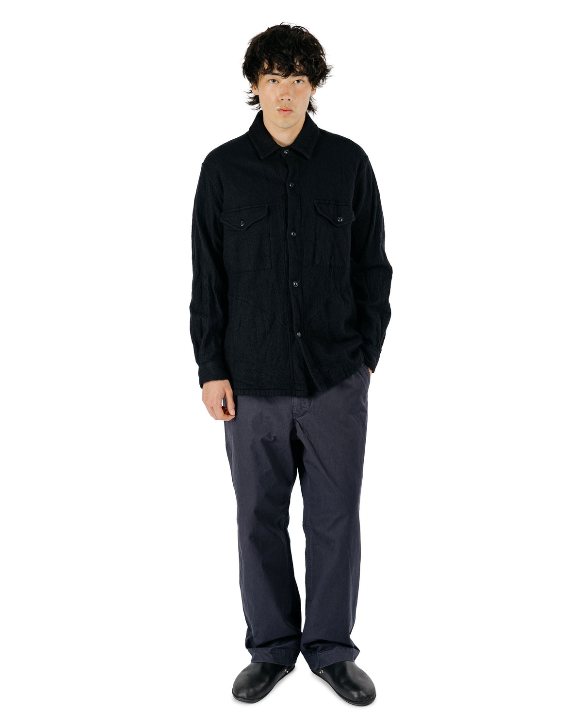 Sage de Cret CO/WO Washed Twill Work Shirt Black