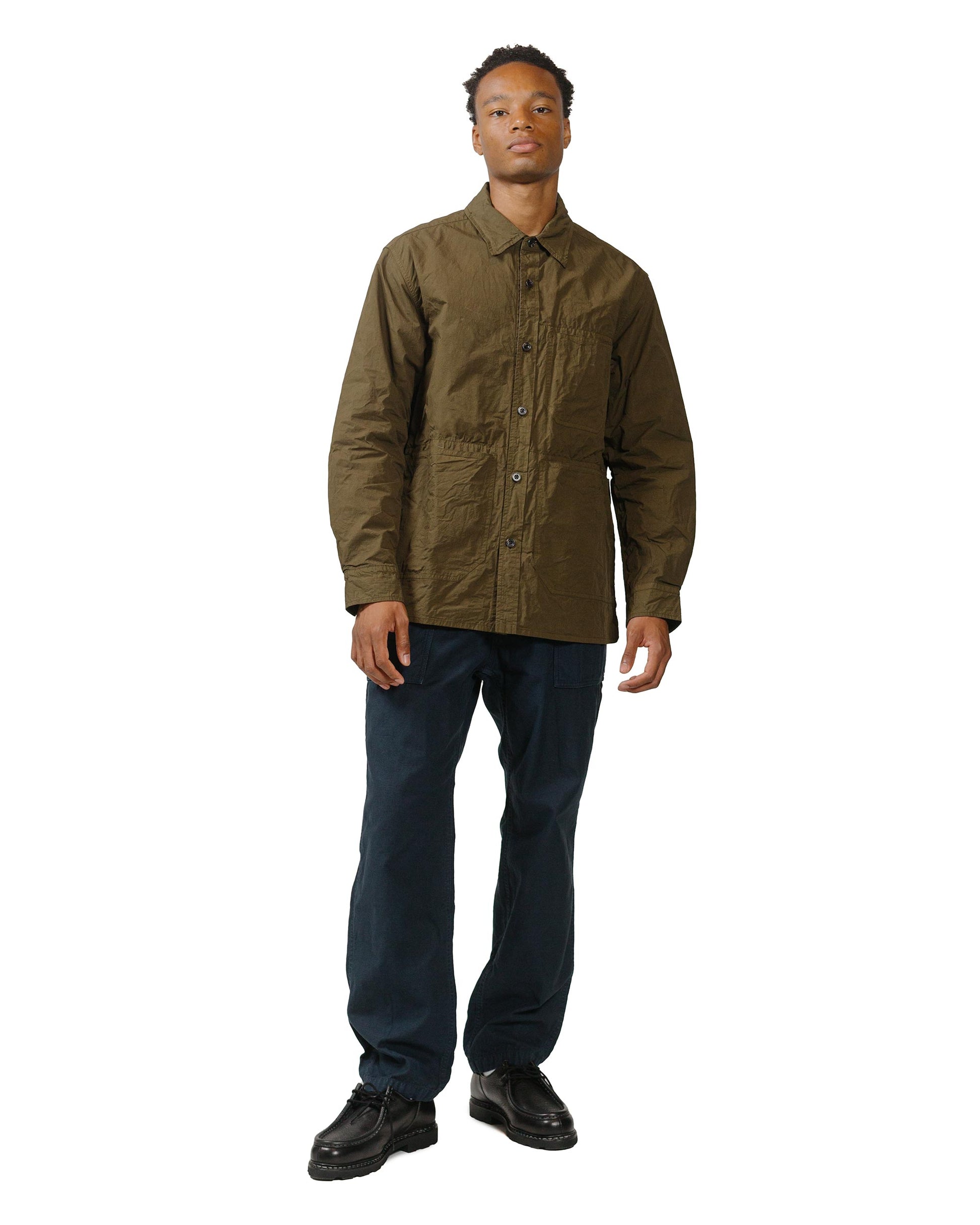 lost & found Sage de Cret Sage de Cret Cotton Twill Typewriter Shirt Jacket Army Green